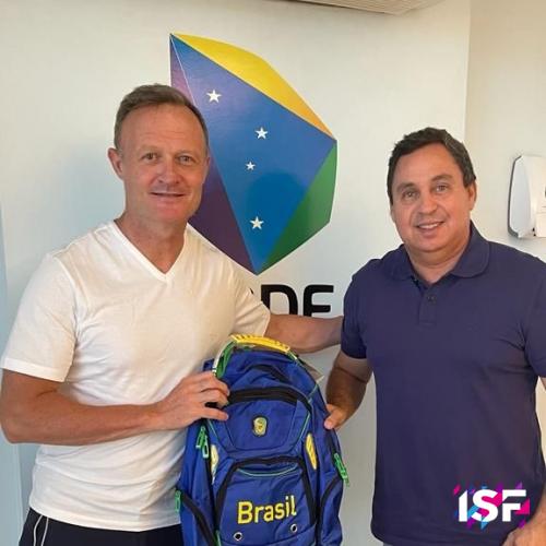 LP welcomed by CBDE President Antonio Hor Filho.jpeg ISF President Laurent Petrynka Welcomed by CBDE President Antonio Hora Filho
