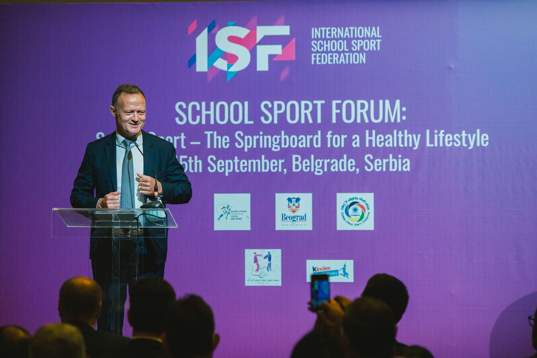 ISF President Laurent Petrynka - ISF School Sport Forum.jpg ISF President Laurent Petrynka - ISF School Sports Forum