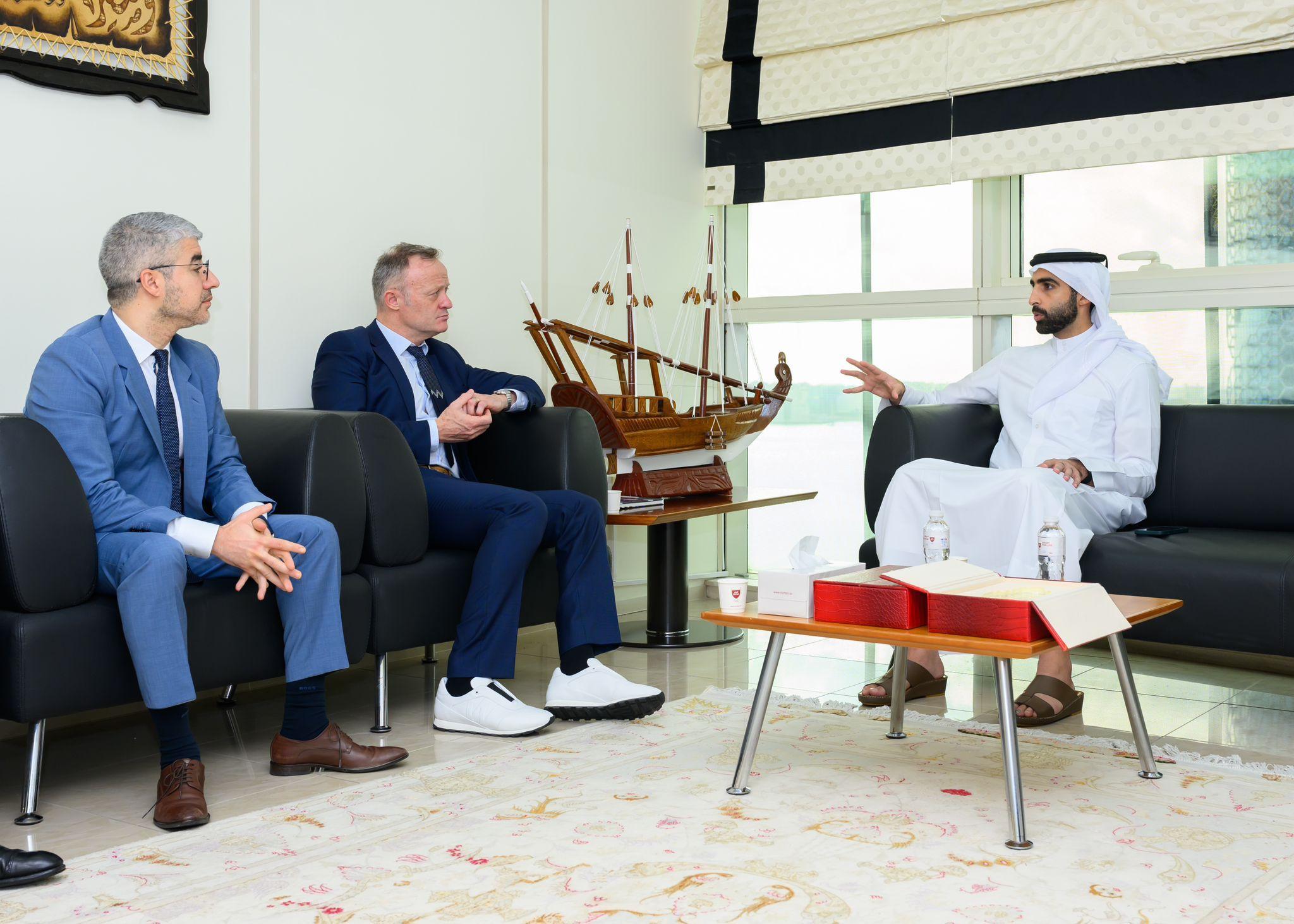 ISF President Laurent Petrynka and the President of the Qatar School Sport Association - His Excellency Sheikh Khalifa bin Khalid Al-Thani