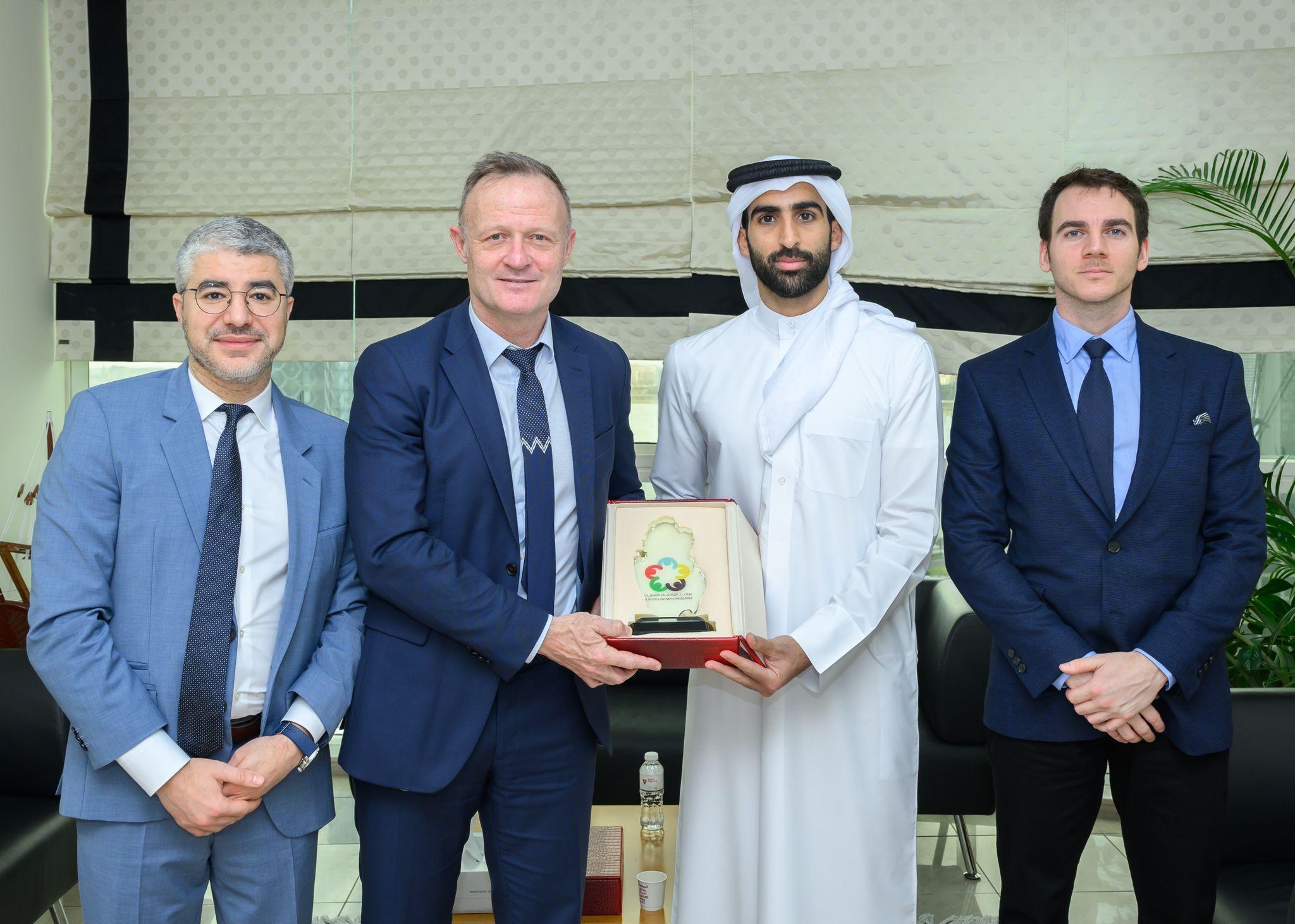 ISF President Laurent Petrynka and the President of the Qatar School Sport Association - His Excellency Sheikh Khalifa bin Khalid Al-Thani