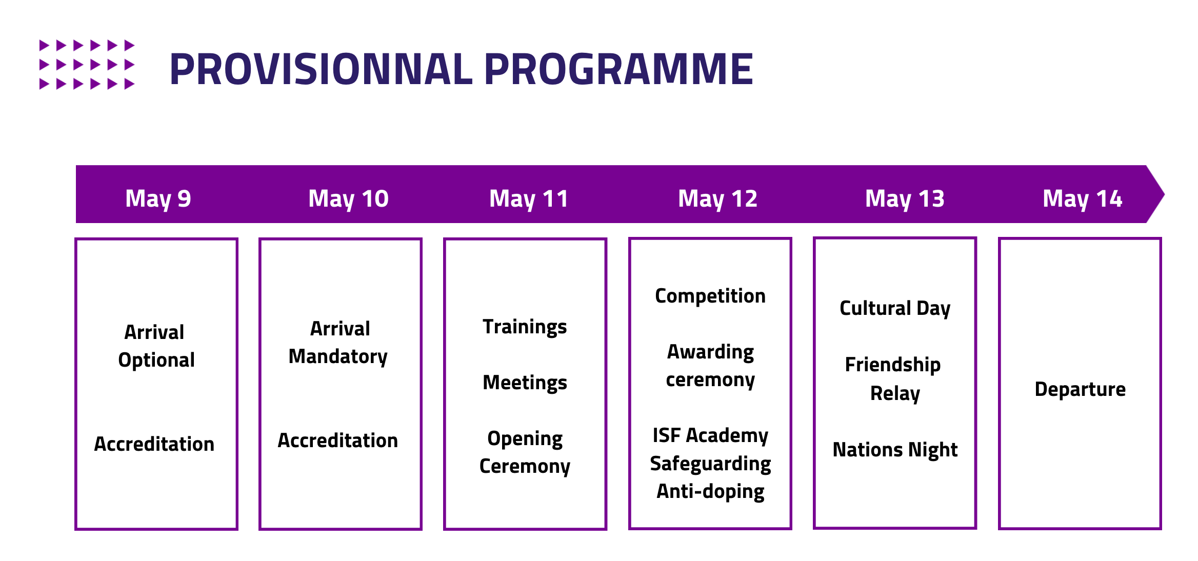 Sport program of WSC Cross Country 2024