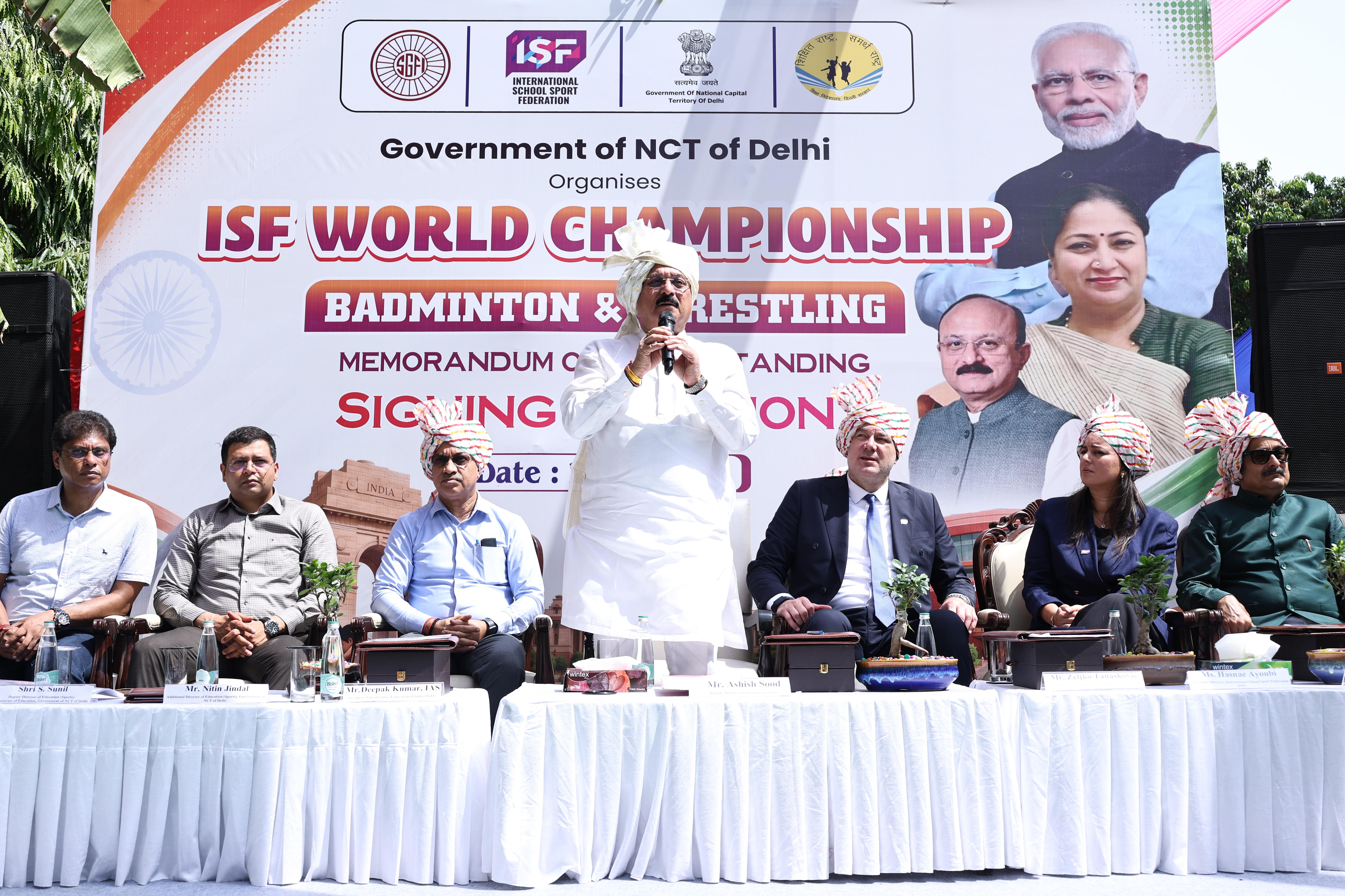 ISF President India Dehli Inspection WSC Badminton Wrestling