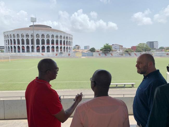 The ISF delegation was also invited to attend the opening of the OISSU departmental finals of the Regional Directorate of National Education and Literacy of Abidjan 3 (DRENA 3), on Saturday 26th February in the presence of representatives: Minister Alla; Mohamed Lamine Dosso, Sub-Prefect of Songon, representing the Prefect of Abidjan; OISSU Director General Kone; and Doctor Bakary, Representative of the Mayor of Yopougon. Following this the ISF attended the inauguration of the new premises of FESESCI (OISS